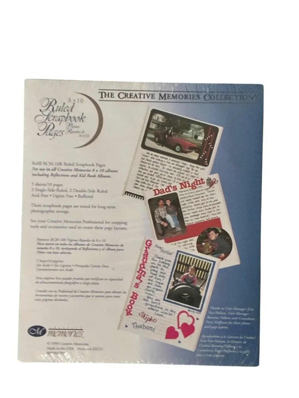 Creative Memories Scrapbook Page Refills 8x10 Ruled, White,‎ & Portrait Sleeves